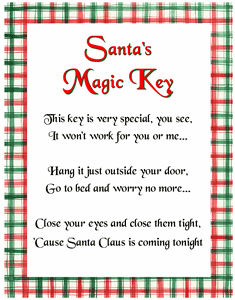 Christmas Eve Box Filler Santa's Magic Key Handpainted With Poem 