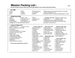 Mission Packing List – The Idea Door