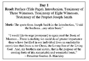 100 Day Book of Mormon Reading Program