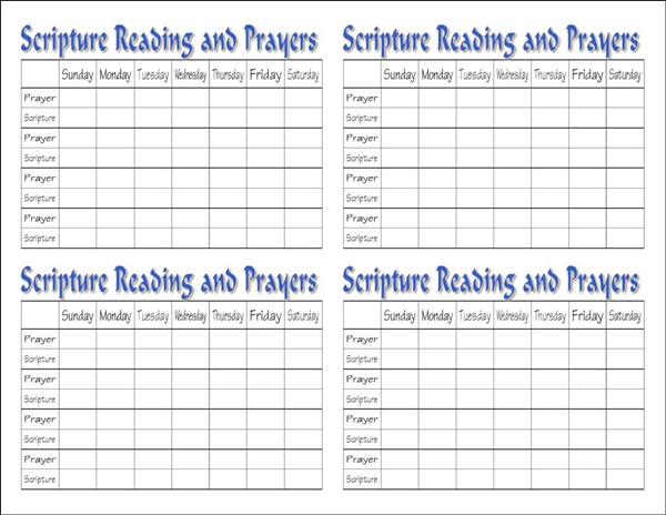 Primary Prayer Chart