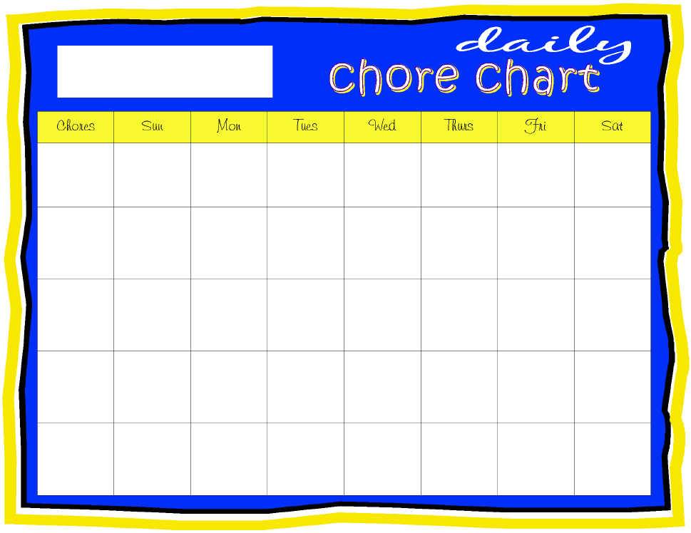 Chore Chart Template - CalendarLabs