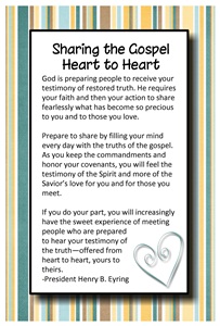 Sept. 2012 Home Teaching Handout Sharing the Gospel Heart to Heart sm