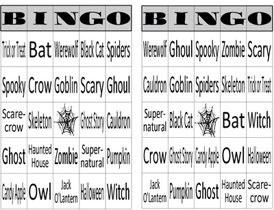 Halloween Bingo text