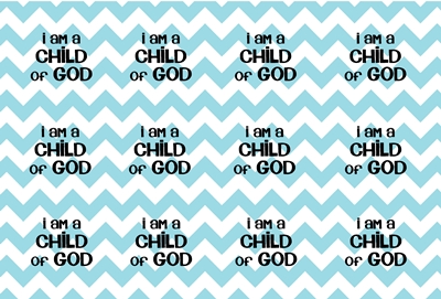 i am a child of god bottle cap blue chv sm