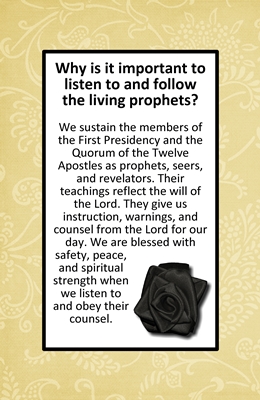 Why is it important to listen to and follow the living prophets sm