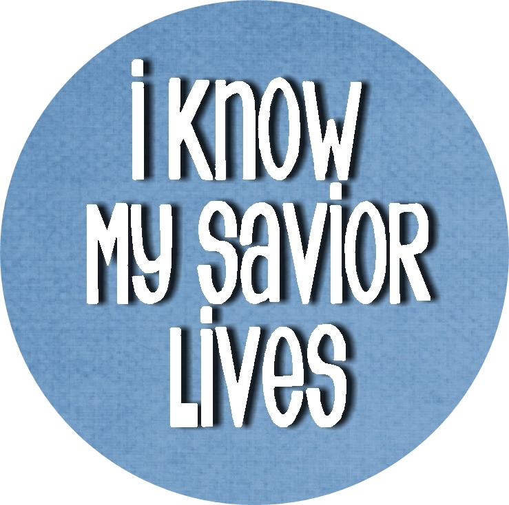 I Know My Savior Lives Bottle cap insets blue rd