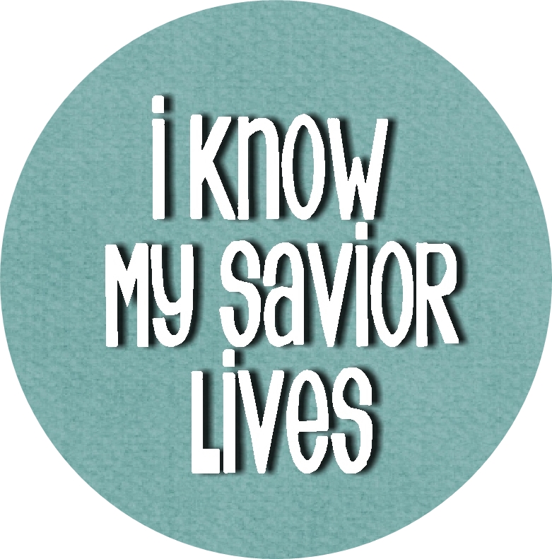 I Know My Savior Lives Bottle cap insets teal 2 RD