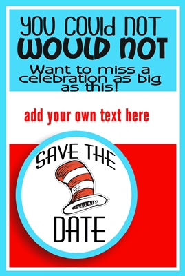 Save the Date Dr Suess Card preview
