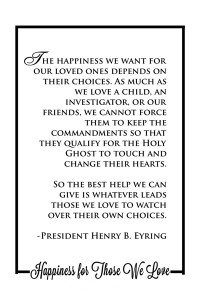 Jan 2016 Home Teaching Handout: Happiness for Those We Love