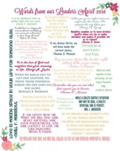 May VT Handout -April 2016 General Conference one liners