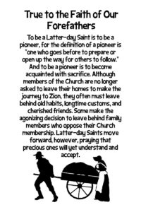 July HT Handout True to the Faith of Our Forefathers