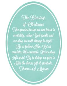 October HT Handout The Blessings of Obedience