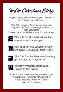 M&Ms Christmas Prayer