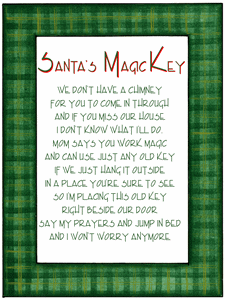 Santa's Magic Key Poem Template, FREE Printable Tag