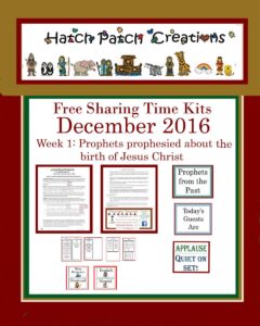 December 2016 Sharing Time Ideas