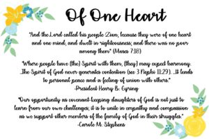 09 September 2017 Visiting Teaching Handout – Of One Heart