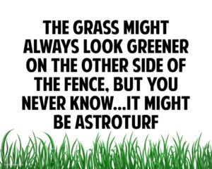 The Grass Might Always Look Greener Quote The Idea Door